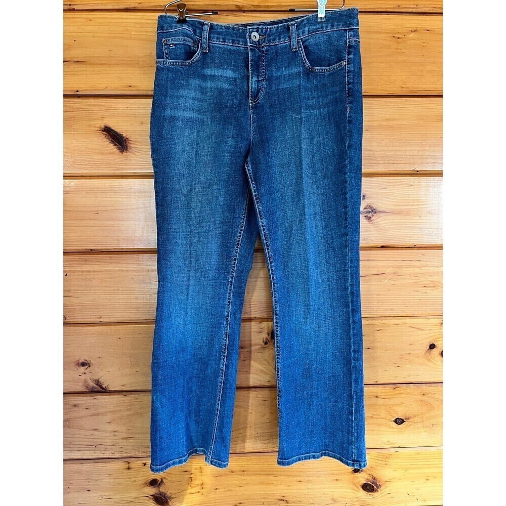 TOMMY HILFIGER Hope Boot Jeans Bootcut Denim Dark Wash Women’s 14 Short